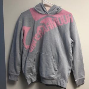 Pink and gray Under Armour sweatshirt